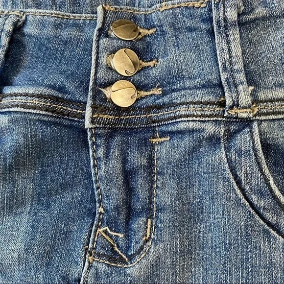 Women’s Jean Mini Skirt Button-fly studded Vintage - Picture 4 of 9